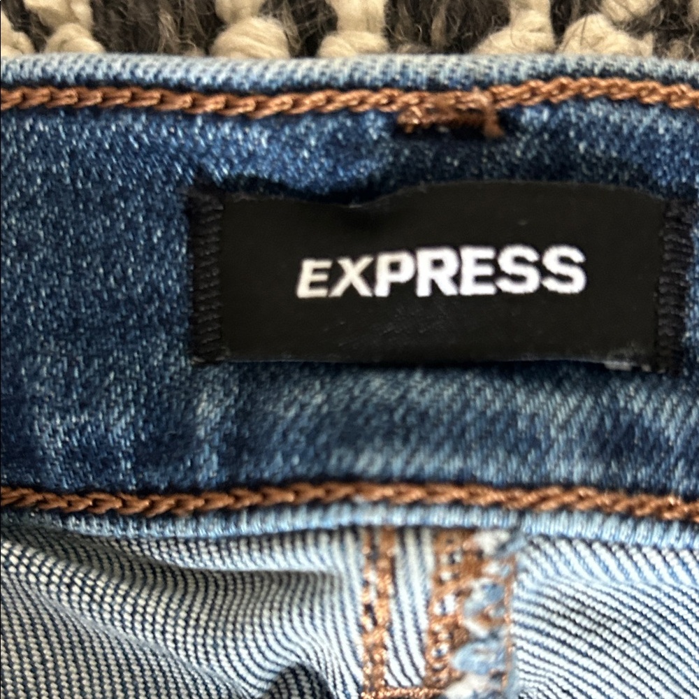 Express Dark Blue Flare Jeans - Picture 3 of 3